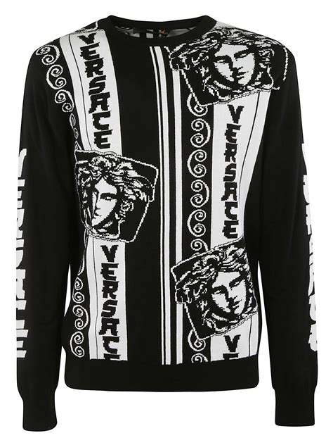 versace collection crewneck sweater|Versace hoodie men's sale.